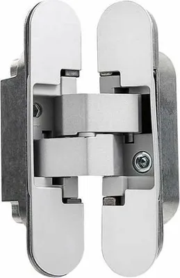 Produktbild von Unsichtbares Türscharnier. Set mit 2 unsichtbaren Scharnieren für schwere Türen, Tragfähigkeit 35 kg, 180 mm Öffnung, Zamak.