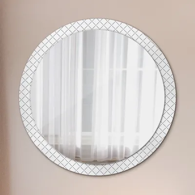 Produktbild von Modern Spiegel - Wandspiegel Design Wandmontage – Badspiegel mit Aufdruck - Rundspiegel - Gekreuzt Linien - Runder: Ø100cm