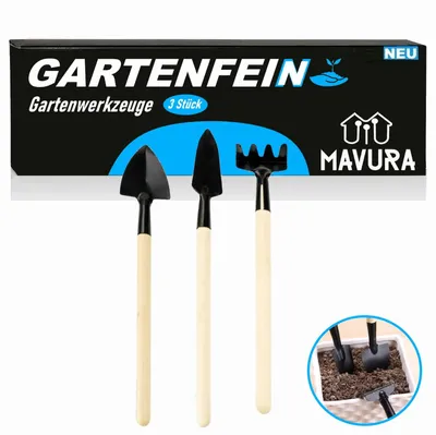 Immagine prodotto di GARTENFEIN Mini attrezzi da giardino Pala Rastrello Vanghetto per piante Vanga