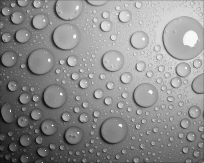 Produktbild von Wallario Poster - Wassertropfen in schwarz weiß, Kunstdruck Größe: 40 x 50 cm