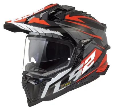 Obrázek produktu pro LS2 Enduro přilba "MX701 Explorer Spire" 3 černá / šedá / červená, velikost 55 / 56 = S
