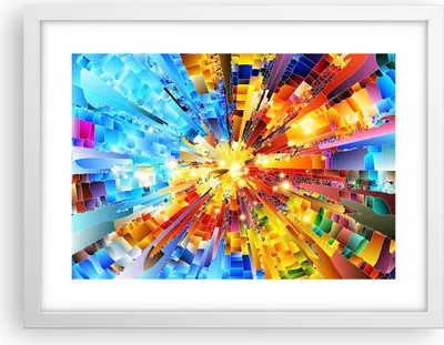 Produktbild von Gerahmtes Poster - Weißer Rahmen - Abstraktion modern - 40x30 cm - Wand Bild - Wanddeko - Wandbilder - Kunstposter - Wandposter - Bilderrahmen - Bilder - Kunstdruck - Wandbild - P2WAA40x30-3982