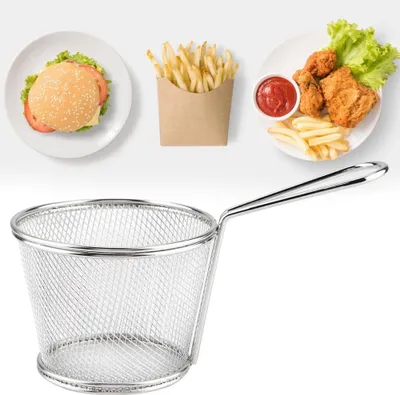 Obrázek produktu pro Nerezové mini fritovací koše na hranolky, servírovací sítko, nástroj na vaření brambor