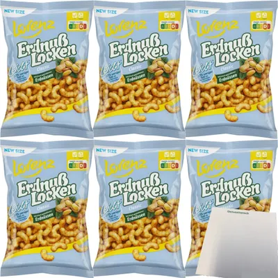 Produktbild von Lorenz ErdnußLocken Leicht 6er Pack (6x150g Beutel) + usy Block