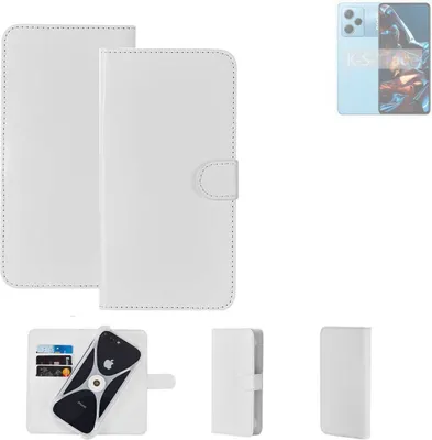 Produktbild von K-S-Trade Handy Hülle Schutz Hülle kompatibel mit POCO X5 Pro 5G Cover Case Bookstyle Bumper weiß 1x