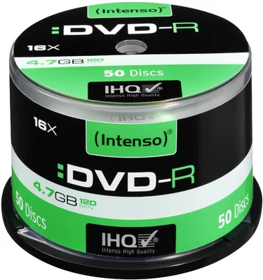 Produktbild von Intenso DVD-R 4.7GB, 16x, DVD-R, 120 mm, Tortenschachtel, 50 Stück(e), 4,7 GB