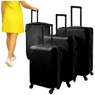 Produktbild von Trizand 26661 Set mit 3 Hartschalen-Reisekoffern, 39/70/99 l, schwarz