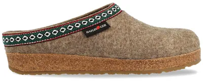 Produktbild von Haflinger Grizzly Franzl Uni Filz-Pantoffel mit Borte Beige (Torf), 711001-550 - Gr. 46