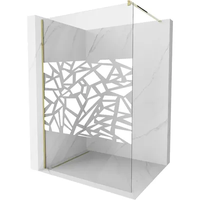 Obrázok produktu pre Mexen Kioto sprchová stena 70 x 200 cm, transparentnéné/biely vzor 8 mm, zlatá - 800-070-101-50-85