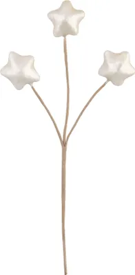Obrázek produktu pro Větvička MagicHome Vánoce, hvězdy, bílá, 8,5 cm - sada 6 ks