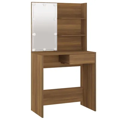 Produktbild von "2026 Aktion"Schminktisch Modernes Design - Kosmetiktisch/Frisiertisch - mit LED Braun Eiche 74,5x40x141 cm DEMöbel 6087580