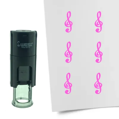 Produktbild von CombiCraft Selbstfärbender Stempel 'Notenschlüssel' in der Farbe Pink, Ø10mm