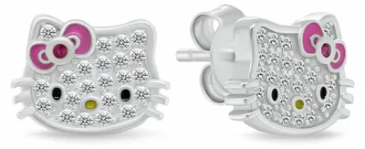 Immagine prodotto di Orecchini Hello Kitty in argento scintillante EA1212W