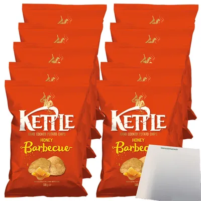 Produktbild von Kettle Chips Honey Barbecue (10x130g Packung) + usy Block
