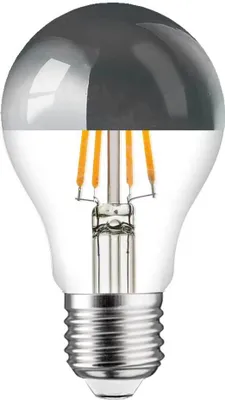 Produktbild von LED Filament Leuchtmittel Birnenform AGL 4W = 40W E27 Kopfspiegel Silber Glühfaden warmweiß 2700K
