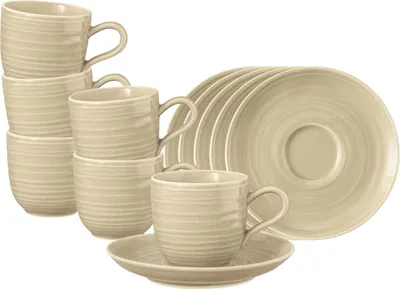 Produktbild von Seltmann Weiden Terra Espressotasse mit Untertasse sandbeige 6er Set
