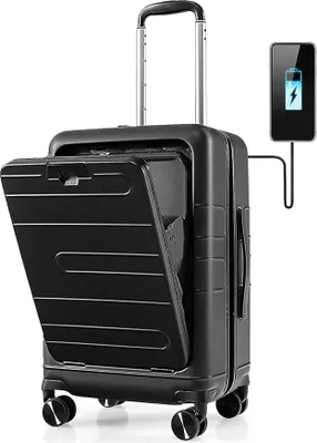 Produktbild von GOPLUS 20" Handgepäck Koffer, Erweiterbarer Kabinenkoffer für Laptops mit TSA-Schloss, USB- und Typ-C-Anschluss, Reisekoffer Hartschale Hardcase