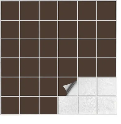 Produktbild von Kiwistar Fliesenaufkleber Braun Seidenmatt - 19,5 x 19,5 cm - 1 Stück - Klebefliesen Fliesenmuster Stickerfliesen Wandfliesen überkleben