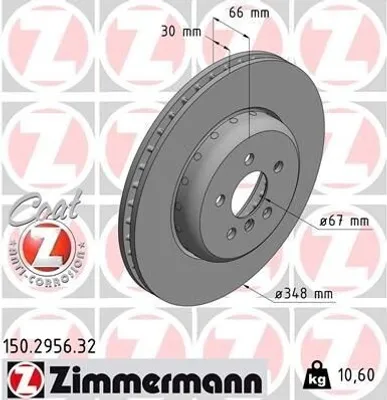 Image de 2x ZIMMERMANN disque de frein 150.2956.32 pour BMW 5 berline (G30 F90) X5 (G05)