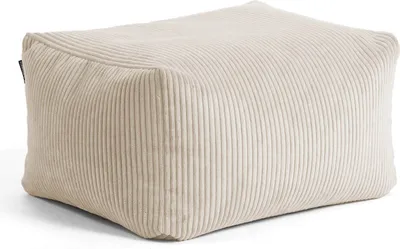 Produktbild von mokebo Pouf oder Hocker mit Cordbezug 'Der Ruhestifter', Sitzhocker oder Sitzpouf mit EPS-Perlen-Füllung, auch als Fußhocker aus Cord oder Beistelltisch fürs Wohnzimmer in 65x55x35 cm (B/T/H) in Beige