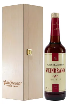 Produktbild von Darendrächter Weinbrand -mild- mit Geschenk-Holzkiste