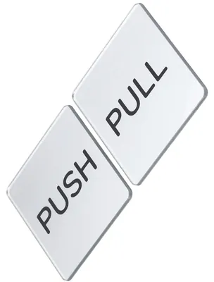 Acryl-Türschilder, 4 Stück, quadratisch, silber, selbstklebend