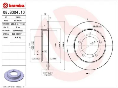 Produktbild von 2x BREMBO 08.B304.10 Bremsscheibe Vorderachse