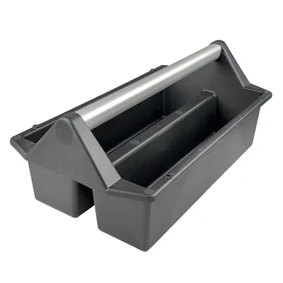 Produktbild von Werkzeugträger Werkzeugkasten Kunststoff offen Geräteträger Griff Aluminium leer Garten 395 x 225 x 170 mm schwarz