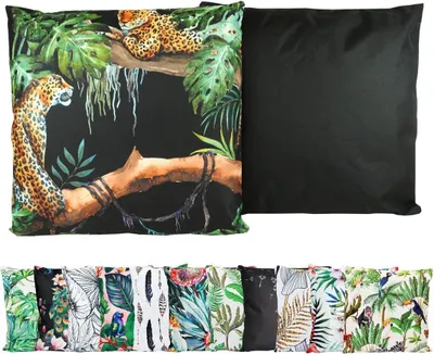 Produktbild von JACK Outdoor Lounge Kissen 45x45cm Motiv Dekokissen inkl. Füllung Wasserfest Sitzkissen Garten Stuhl, Farbe:Leoparden