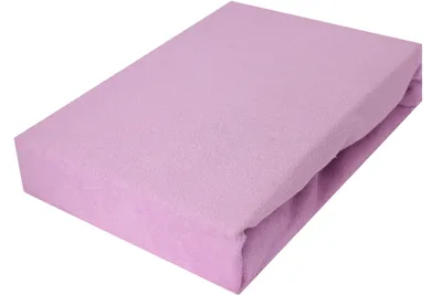 Produktbild von Spannbettlaken Frottee Spannbetttuch mit Gummizug Bettlaken Laken 140x200 cm Lila PREMIUM