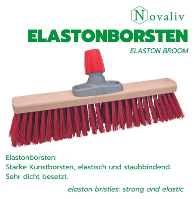 Obrázok produktu pre Novaliv metla na zametanie 40 cm metla I metla bez násady I Elaston červená I hrubá I priemyselná metla Zametacia metla Záhradná metla Dvorná metla
