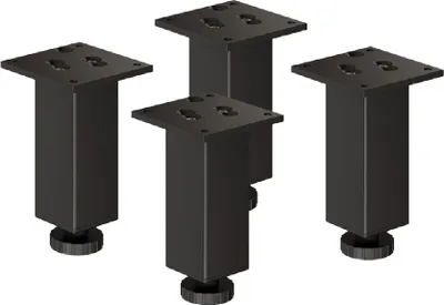 Produktbild von 4er Set sossai Höhenverstellbare Aluminium Möbelfüße 150mm in Schwarz Schrankfüße Sockelfüße