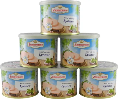 Produktbild von Delikatess Lyoner - Wurstspezialität 6er Pack (6 Dosen à 200 g)