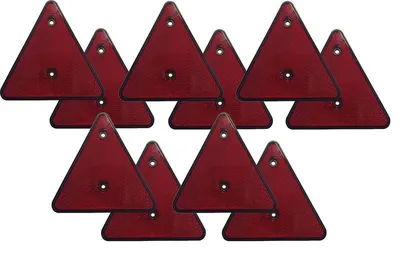 Produktbild von 10 x Dreieckrückstrahler - Reflektor - rot - schraubbar - E-Prüfzeichen