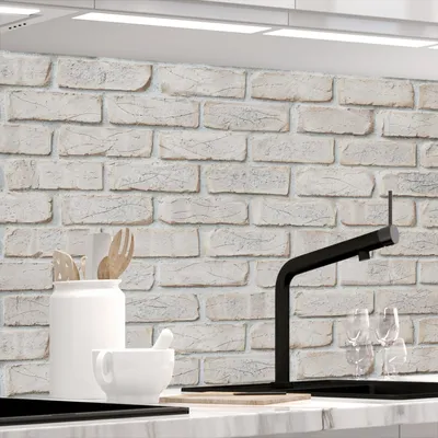 Produktbild von Küchenrückwand selbstklebend Matt-Optik - GEKALKTE WAND - 1.8mm, versteift, alle Untergründe, Hart PET Material, PREMIUM 60 x 80cm