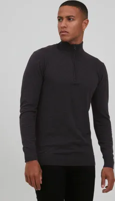 Produktbild von INDICODE IDBaddon Herren Strickpullover Troyer Feinstrick Pullover mit Stehkragen