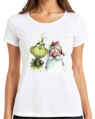 Obrázek produktu pro Grinch Father Christmas vtipný vánoční dárek vintage dámské tričko, bílé, XXL
