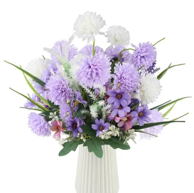 Produktbild von Kunstblumen als echte Kunstblumen, Kunstblumen für den Außenbereich, geeignet für Esstisch, Wohnzimmer, Schreibtisch, als Blumenstrauß, dekorative Blumen