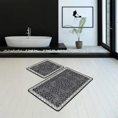 Produktbild von Bosdela Ovales 2-Teiliges Badezimmerteppich-Set, WC-Vorleger-SetPaisley