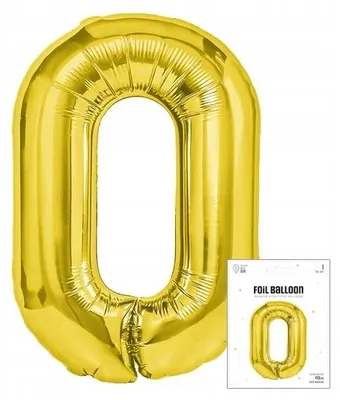 Zdjęcie produktu dla Balon Foliowy Cyfrą Cyferka 0 Złota Na Impreze Urodzinową Przyjęcie 40Cm