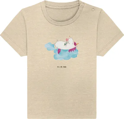 Produktbild von Mr. & Mrs. Panda  T-Shirt Einhorn Verliebt 6. - 12. Monat - Natural Raw - Geschenk, Wolke, Einhörner, Unicorn, Baby, Organic Shirt, Babyshirt, Liebe, Freundin