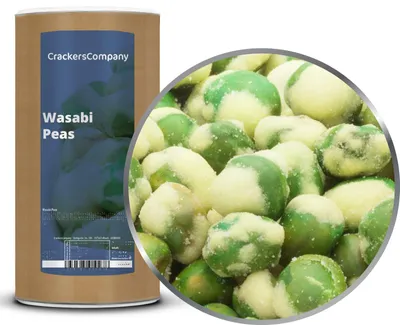 Produktbild von CrackersCompany Wasabi-Erbsen (Wasabi Peas), Membrandose 500 g