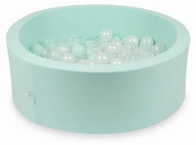 Produktbild von Dry Mint Pool 90x30 mit 200 Bällen: Transparent, Perlmutt, Hellmint