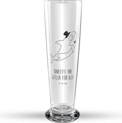 Produktbild von Mr. & Mrs. Panda Bierglas Orca Zylinder - Transparent - Geschenk, Fest, Glückwunsch, Bierbecher, Meer, Glasbecher, Glasbierglas, Trinkglas, Geburtstag, Bier Glas, Fete