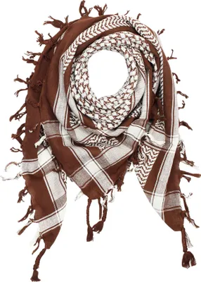 Produktbild von Kufiya - marron - blanc - Shemagh - Foulard Arafat