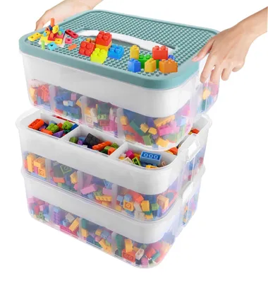 Obrázok produktu pre Priehľadné úložné boxy s vekom, 3 úrovne pre organizáciu