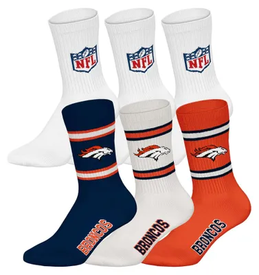 Produktbild von NFL Uni Socken, 6er Pack - NFL Teams, 6Pack Crew Socks, Football, Logo, Baumwollmischung Denver Broncos/Weiß 39-42