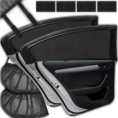 Produktbild von 2x Auto Sonnenschutz Heckscheibe UV Schutz Mit Insektenschutz Universal Für 5-Türer Schwarz