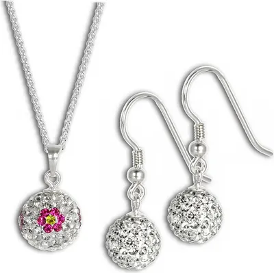 Image de SilberDream Ensemble de bijoux en zirconium Chaîne Pendentif Boucles d'oreilles Argent GSS003