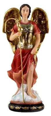 Erzengel-Figur aus Harz, handbemalt, 14 cm, Raphael